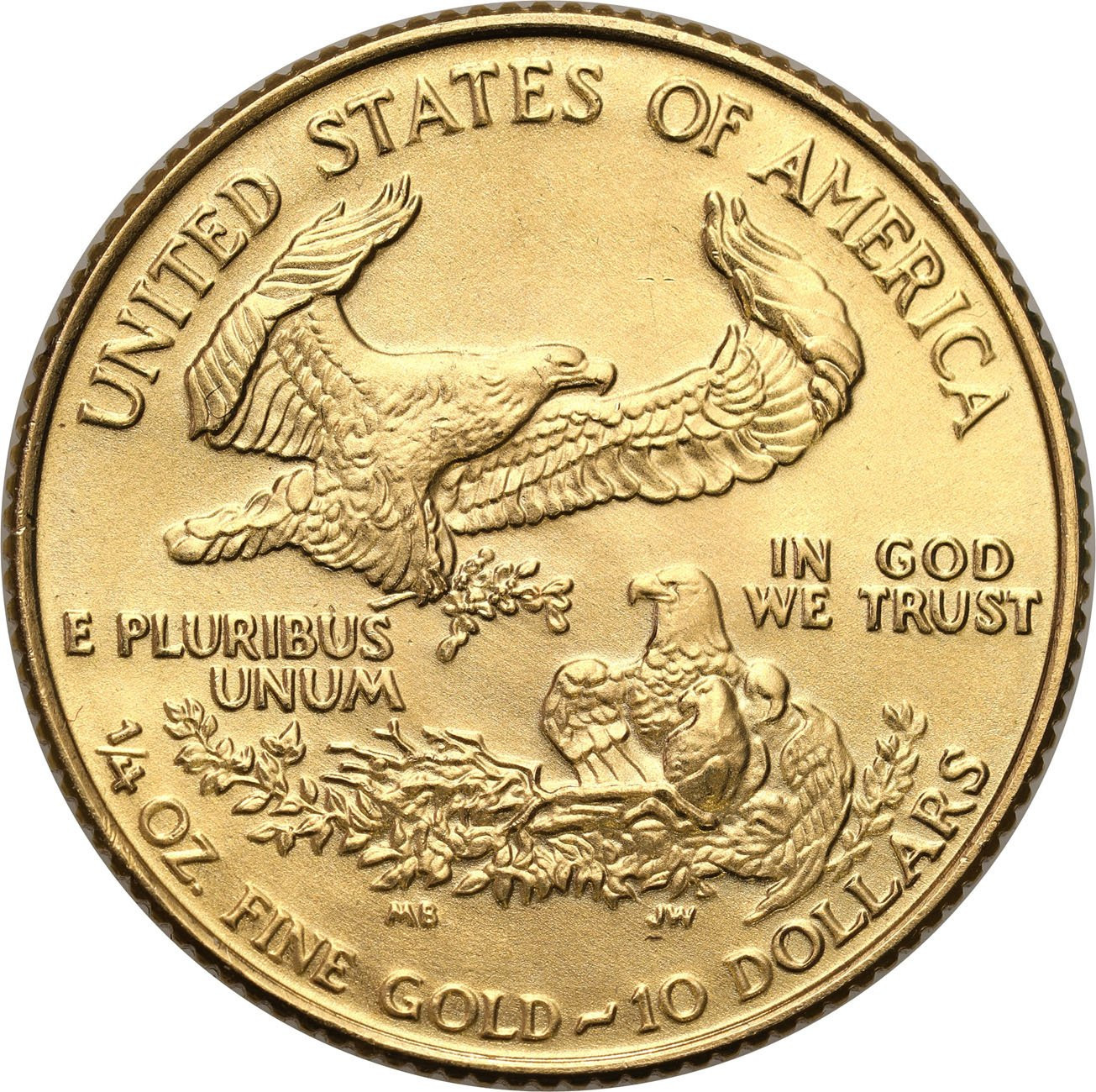 USA. Złote 10 $ dolarów 1992 Orzeł (Eagle) - 1/4 uncji złota